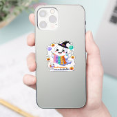 Sticker Tricot Fantôme Kawaii - Gif Halloween mign (Téléphone)
