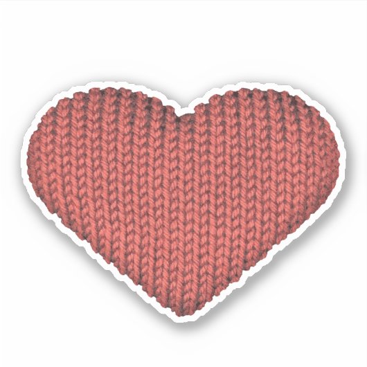 Sticker Tricot Love Red Heart (Devant)