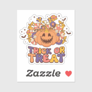 Sticker Tricoter ou traiter Retro Halloween Super