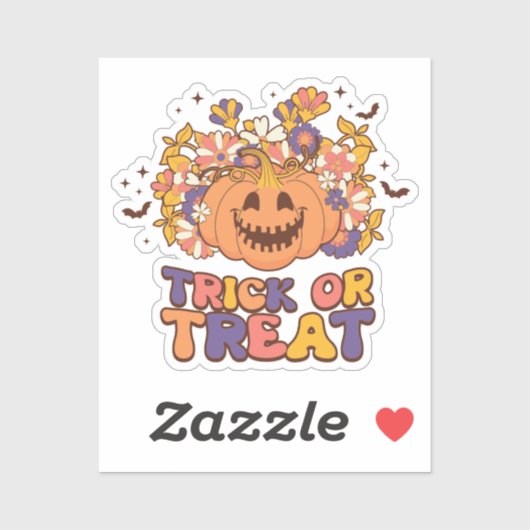 Sticker Tricoter ou traiter Retro Halloween Super (Feuille)