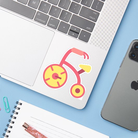 Sticker tricycle (Ordinateur portable avec iPhone)