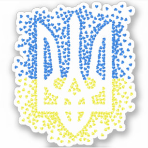 Sticker Trident de l'emblème ukrainien tryzub dispersant l