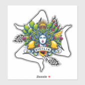 Sticker Trinacria sicilienne (Feuille)