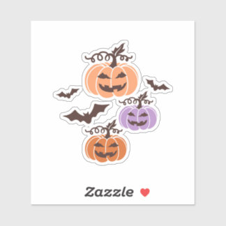 Sticker Trio Citrouille éffrayant Halloween Jack-o’Lantern