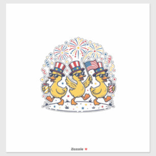 Sticker Trio de canards patriotiques Chemise vintage 4 jui