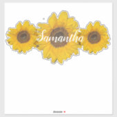 Sticker Trio de tournesol personnalisé (Feuille)
