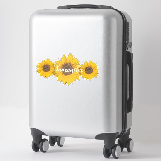 Sticker Trio de tournesol personnalisé (Sur valise)