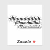 Sticker Triple Alhamdulillah Typographie (Feuille)