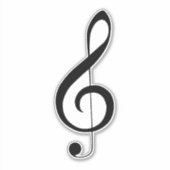 Sticker Triple Clef Musical Note, (Devant)