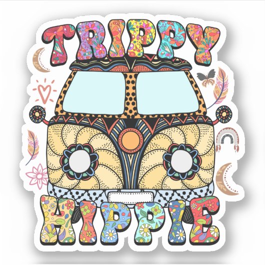 Sticker Trippie Hippie Indie esthétique (Devant)