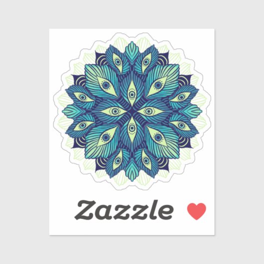 Sticker Trippy Psychedelic Eyes Floral Surreal Art (Feuille)