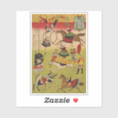 Sticker Triptych Print Montre Le Cirque À Yasukuni Jinja (Feuille)