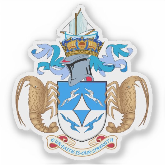 Sticker Tristan da Cunha coat of arms, British Overseas (Devant)