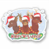 Sticker Trois cerfs de Noël (Devant)