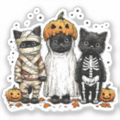 Sticker Trois chats Halloween (Recto)