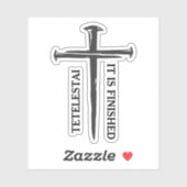 Sticker Trois clous traversent Tetelestai (Feuille)