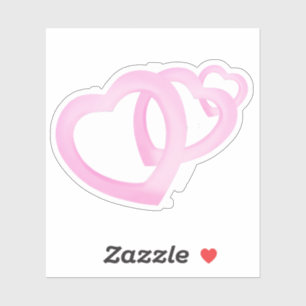 Sticker Trois Coeurs de coeur rose se chevauchent avec l'a