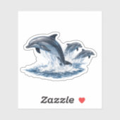 Sticker Trois dauphins sautants, conception de chapeau de  (Feuille)