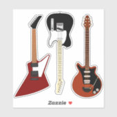 Sticker Trois guitares cool (Feuille)