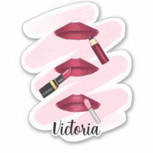 Sticker Trois lèvres en Magenta - Trio Lip Produit Art