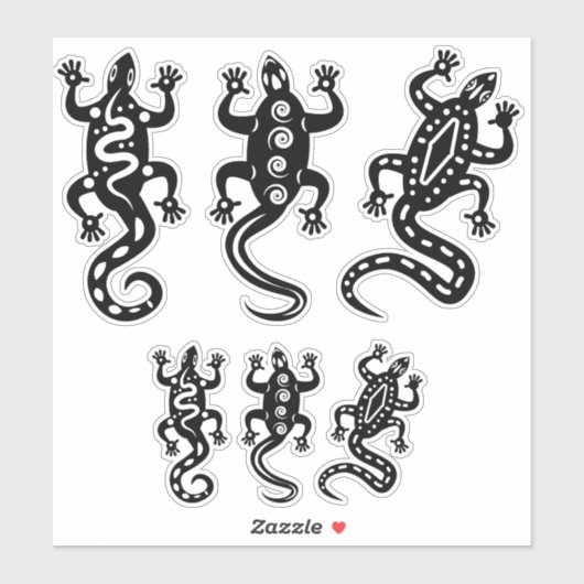 Sticker Trois Lizards noirs style Thunder_Cove sud-ouest (Feuille)