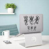Sticker Trois Lizards noirs style Thunder_Cove sud-ouest (Ordinateur portable sur le bureau)