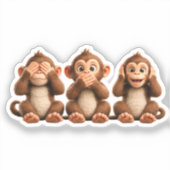 Sticker Trois singes sages (Recto)