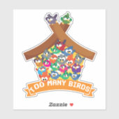 Sticker Trop d'oiseaux (Feuille)
