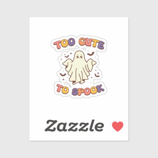 Sticker Trop mignon pour effrayer Halloween (Feuille)