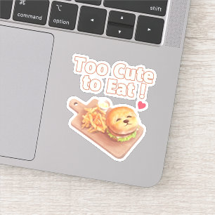 Sticker Trop mignon pour manger : l'art du burger Bichon s