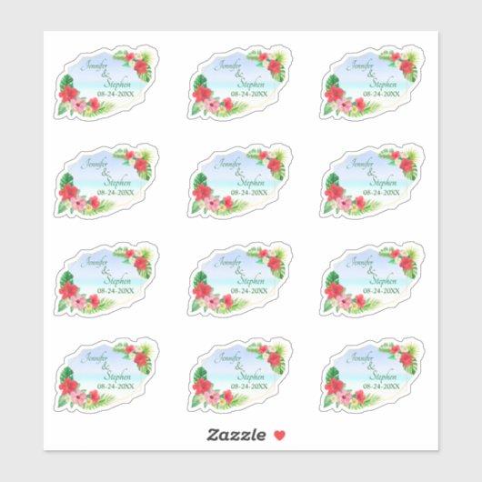 Sticker Tropical Floral Botanical Gold Mariage géométrique (Feuille)