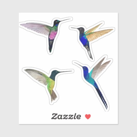 Sticker Tropical Hummingbirds (Feuille)