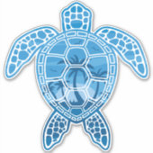 Sticker Tropical Island Sea Turtle Design en bleu (Devant)