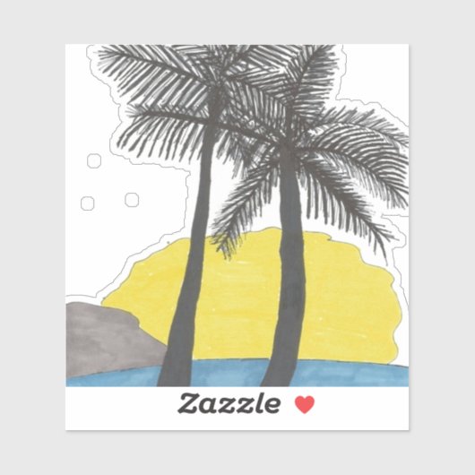 Sticker Tropical Palm Tree (Feuille)