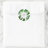 Sticker tropical, palmier, Mariage de plage (Sac)