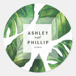 Sticker tropical, palmier, Mariage de plage