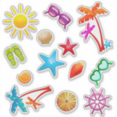Sticker Tropical Summer Scrapbook Party Favoriser Formé (Devant)