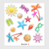 Sticker Tropical Summer Scrapbook Party Favoriser Formé (Feuille)