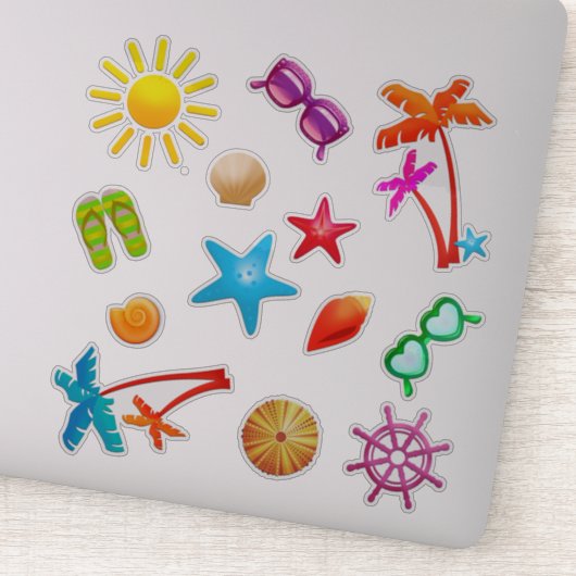 Sticker Tropical Summer Scrapbook Party Favoriser Formé (Détail)