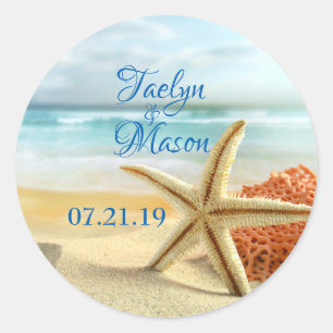 Sticker Tropical Wedding Beach Scene