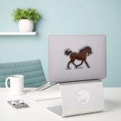 Sticker Trotting Bay Horse Pony avec Blaze Equestrio (Ordinateur portable sur le bureau)