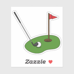 Sticker Trou de golf avec drapeau