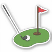 Sticker Trou de golf avec drapeau (Devant)