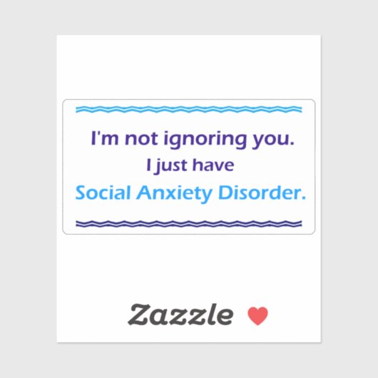 Sticker Trouble d'anxiété sociale vous ignore (Feuille)