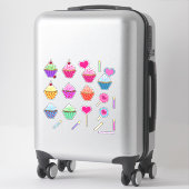 Sticker Trousse de cupcake pour la Saint-Valentin (Sur valise)