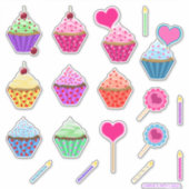 Sticker Trousse de cupcake pour la Saint-Valentin (Devant)