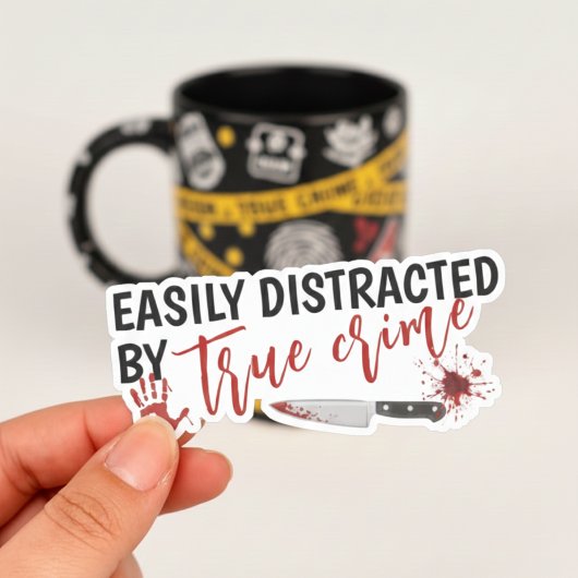 Sticker True Crime Shows Lover Funny Gift