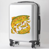 Sticker Truite arc-en-ciel feuille Aspen 2 (Sur valise)