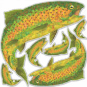Sticker Truite arc-en-ciel feuille Aspen 4 (Devant)