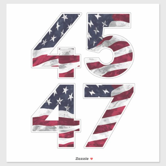 Sticker Trump 2024 45 47 États-Unis Vintages (Feuille)